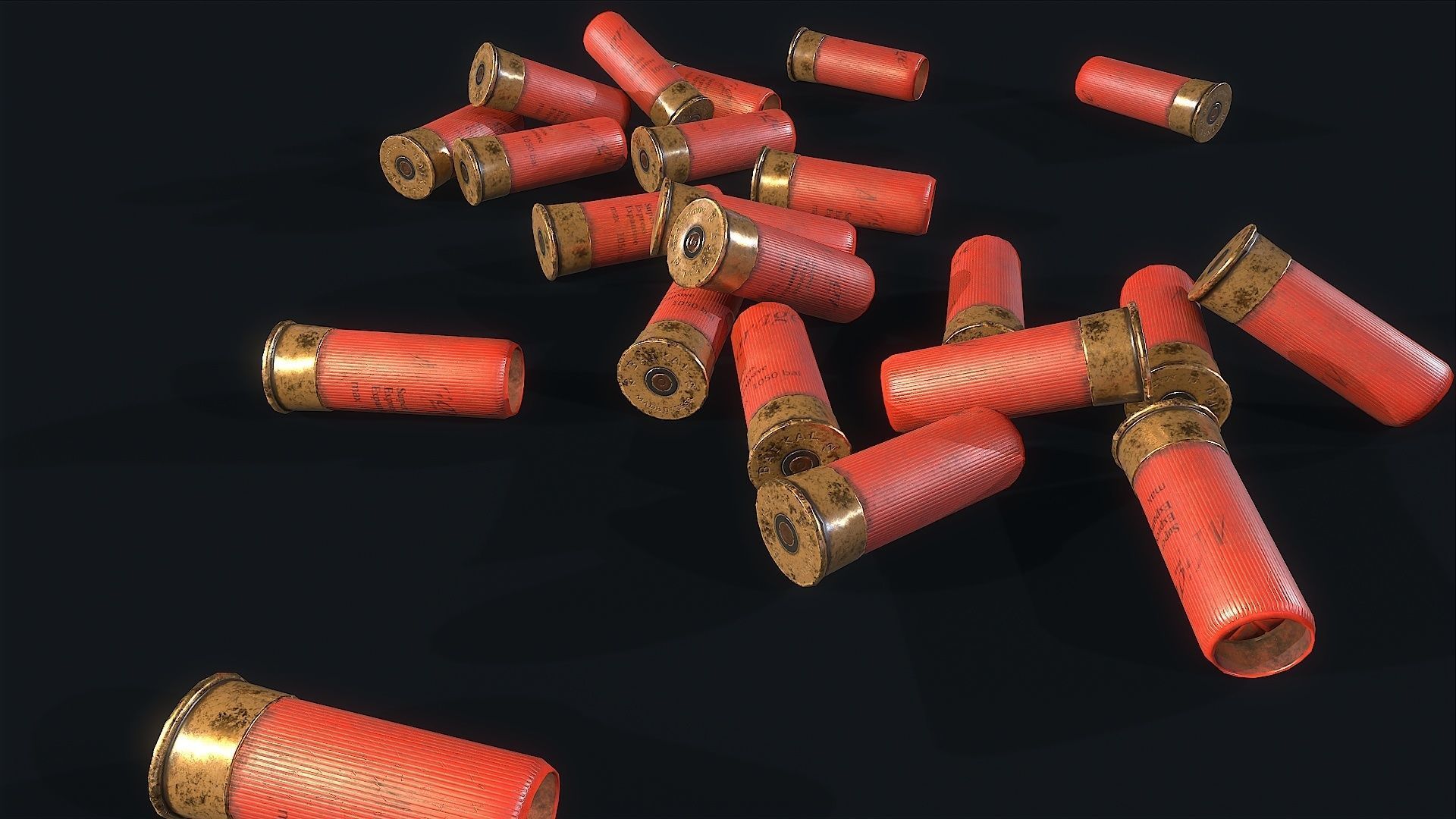 Cartridges shotgun shells Low-poly 3D model_5