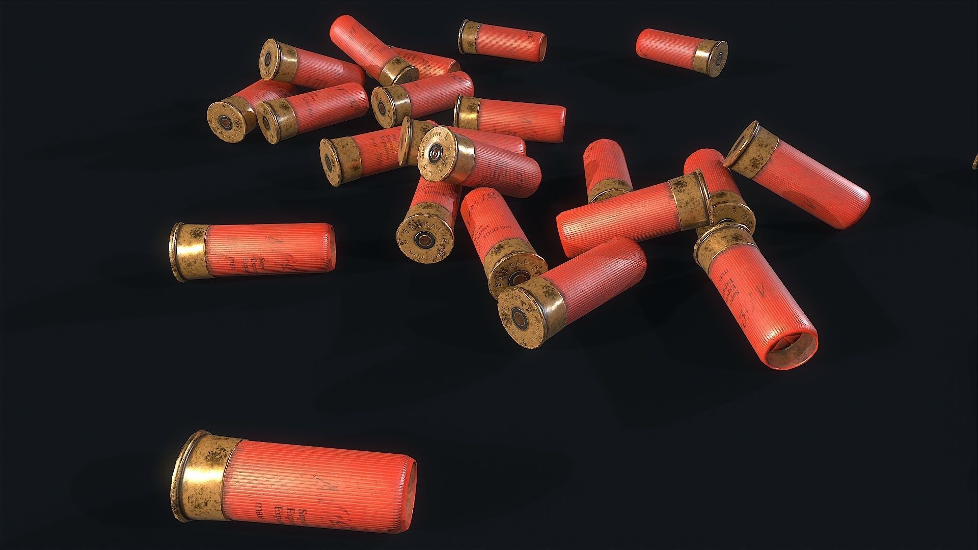 Cartridges shotgun shells Low-poly 3D model_1
