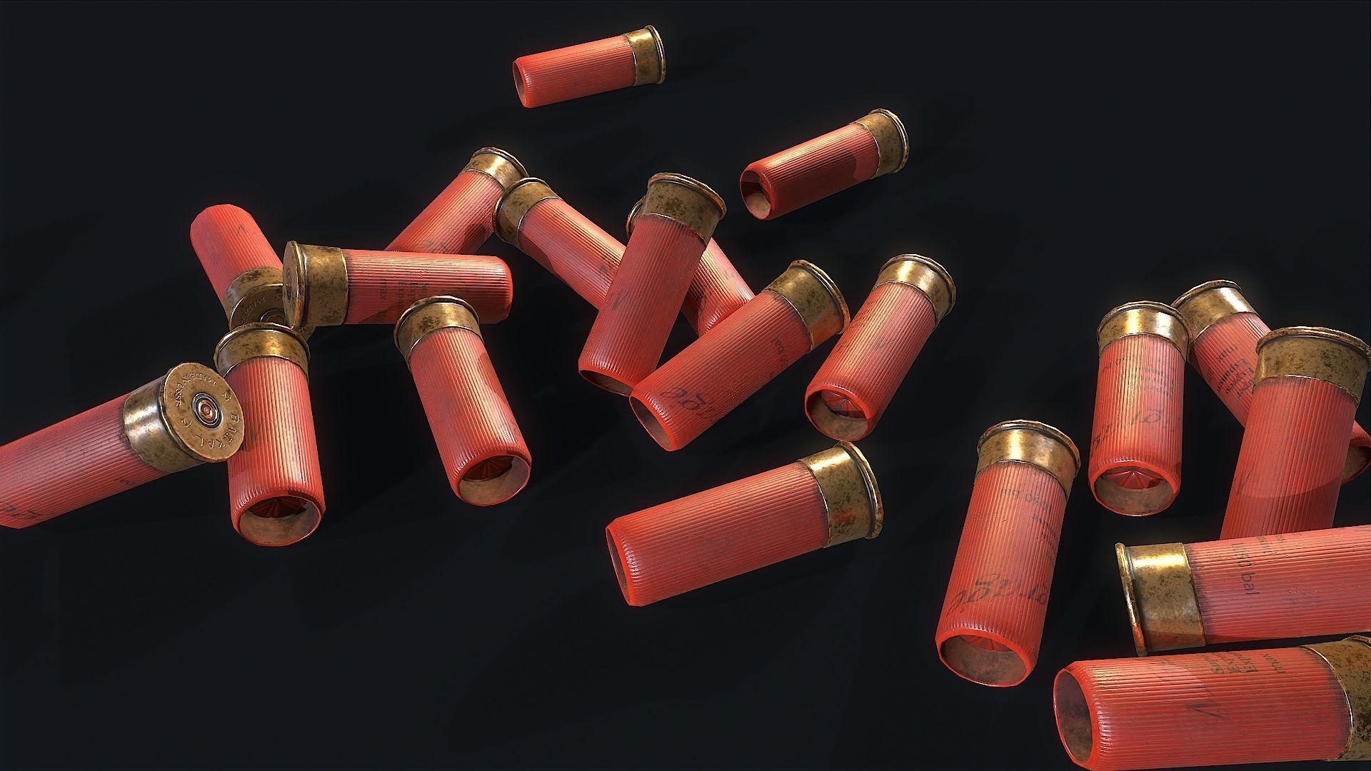 Cartridges shotgun shells Low-poly 3D model_3