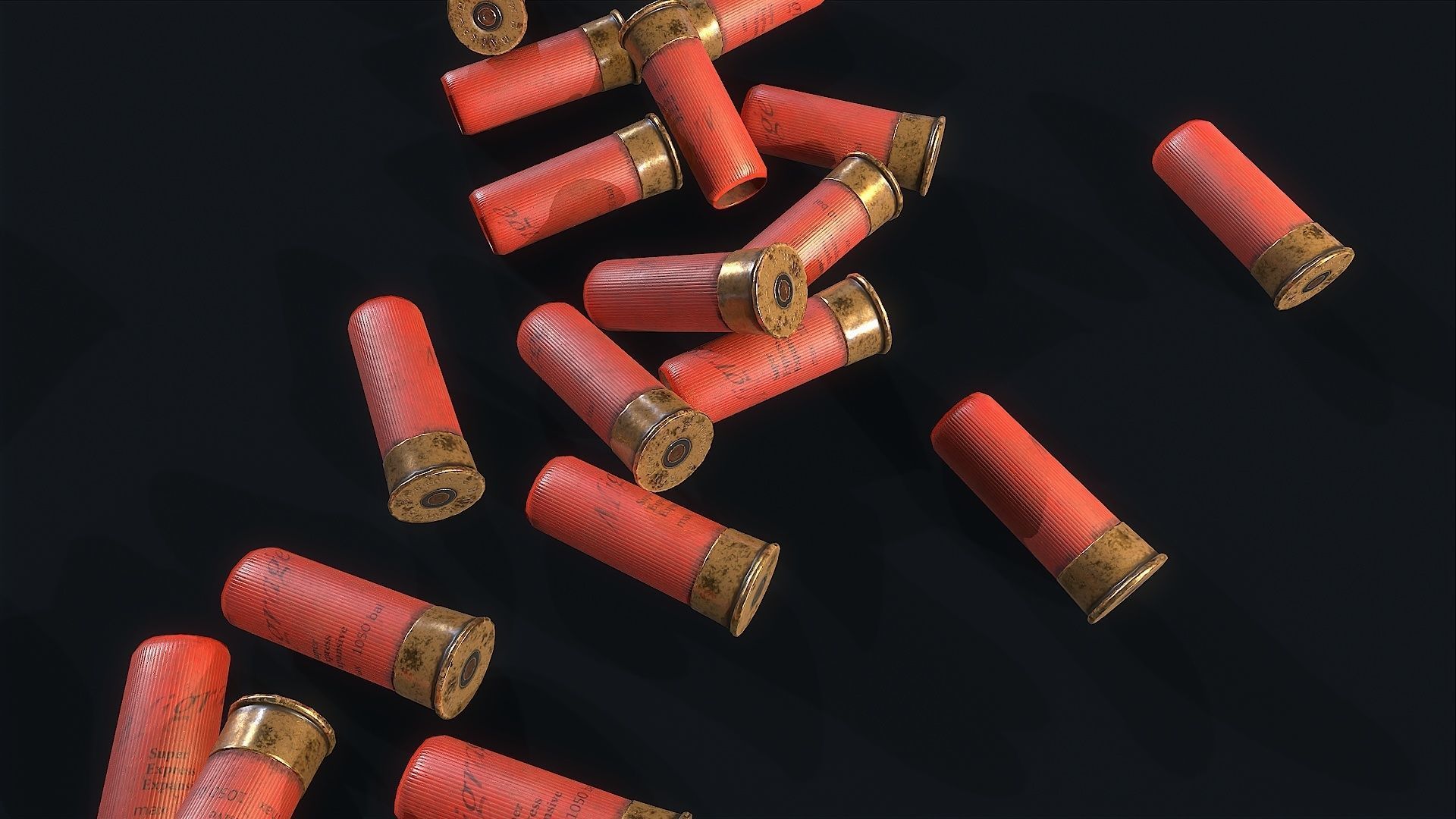 Cartridges shotgun shells Low-poly 3D model_6