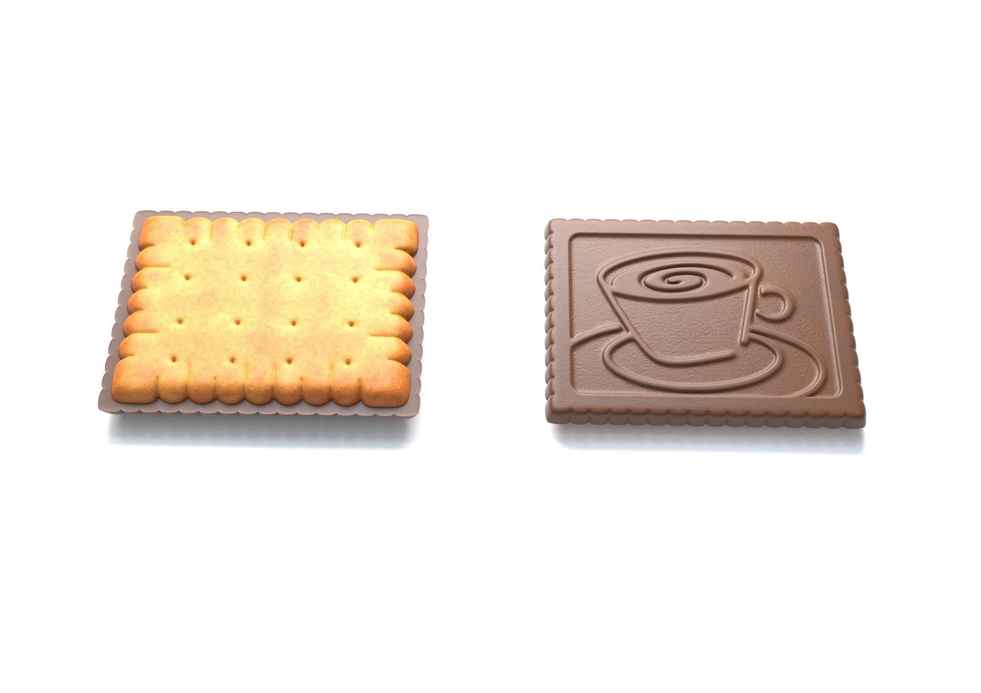 Butter Biscuit with Chocolate 3D model_1