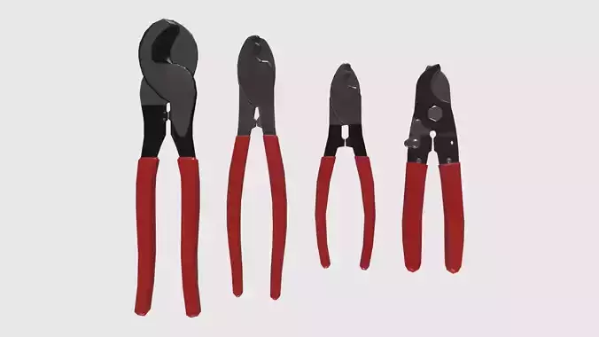 Tool Set 1 pliers Low-poly 3D model