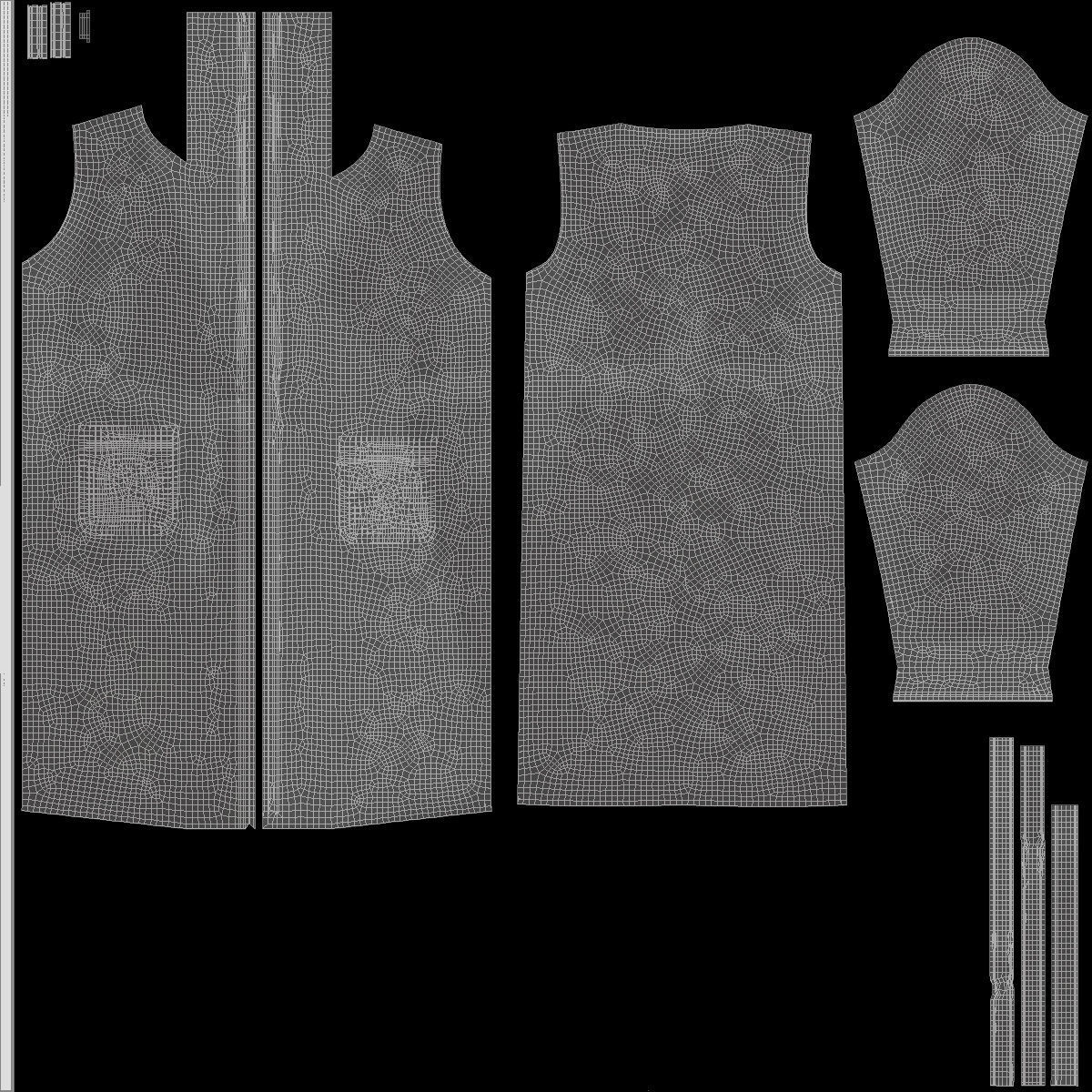 White Hotel Bathrobe - fabric spa bath robe Low-poly 3D model_5