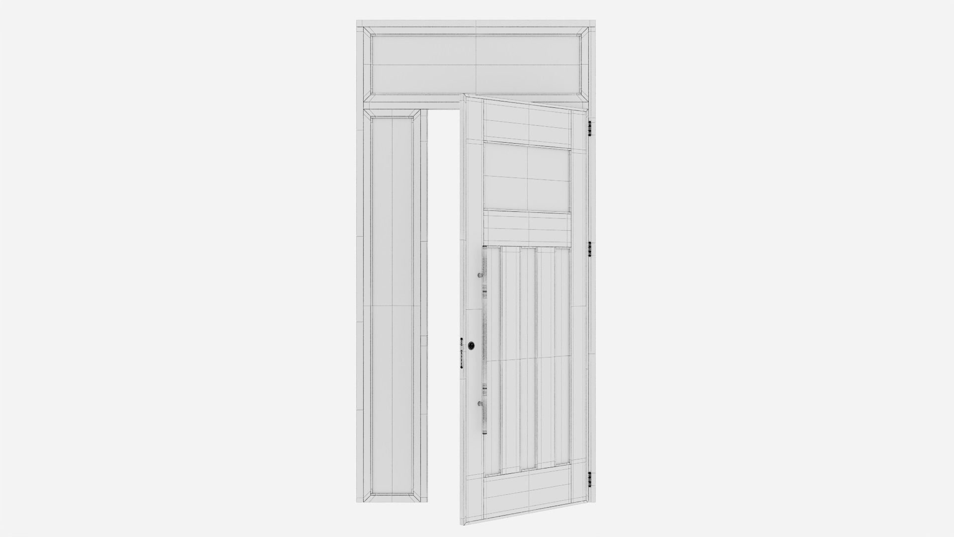 Aluminium door 145 3D model_5