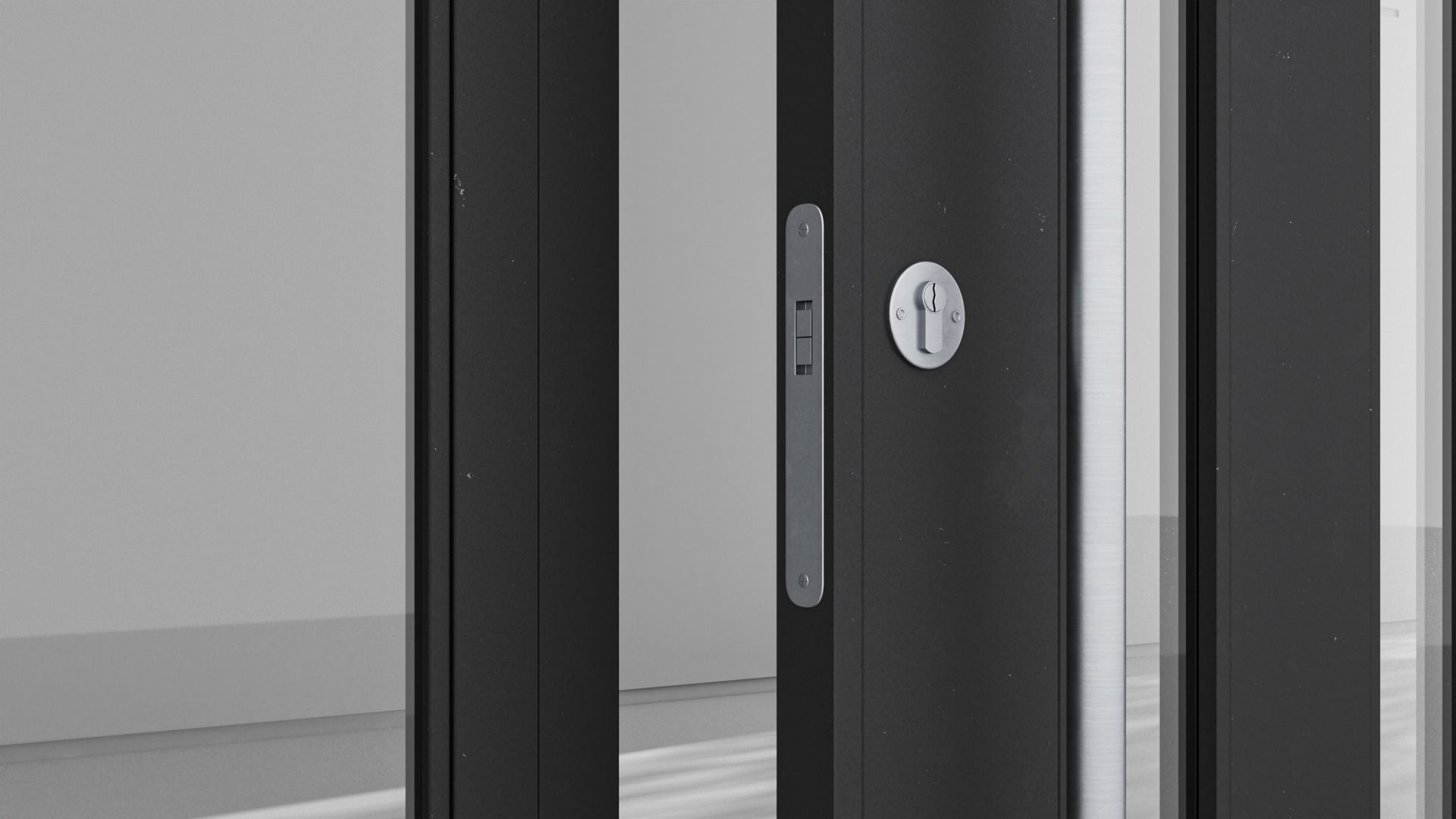 Aluminium door 145 3D model_4