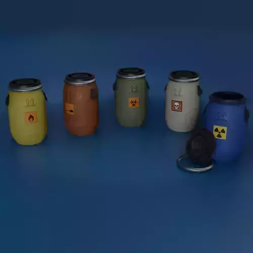 Low Poly Plastic Barrel Low-poly 3D model Low Poly Plastic Barrel Low-poly 3D model