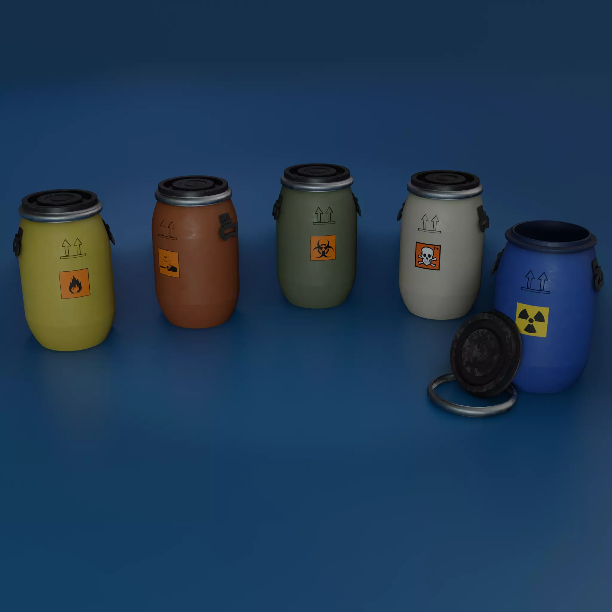 Low Poly Plastic Barrel Low-poly 3D model_0