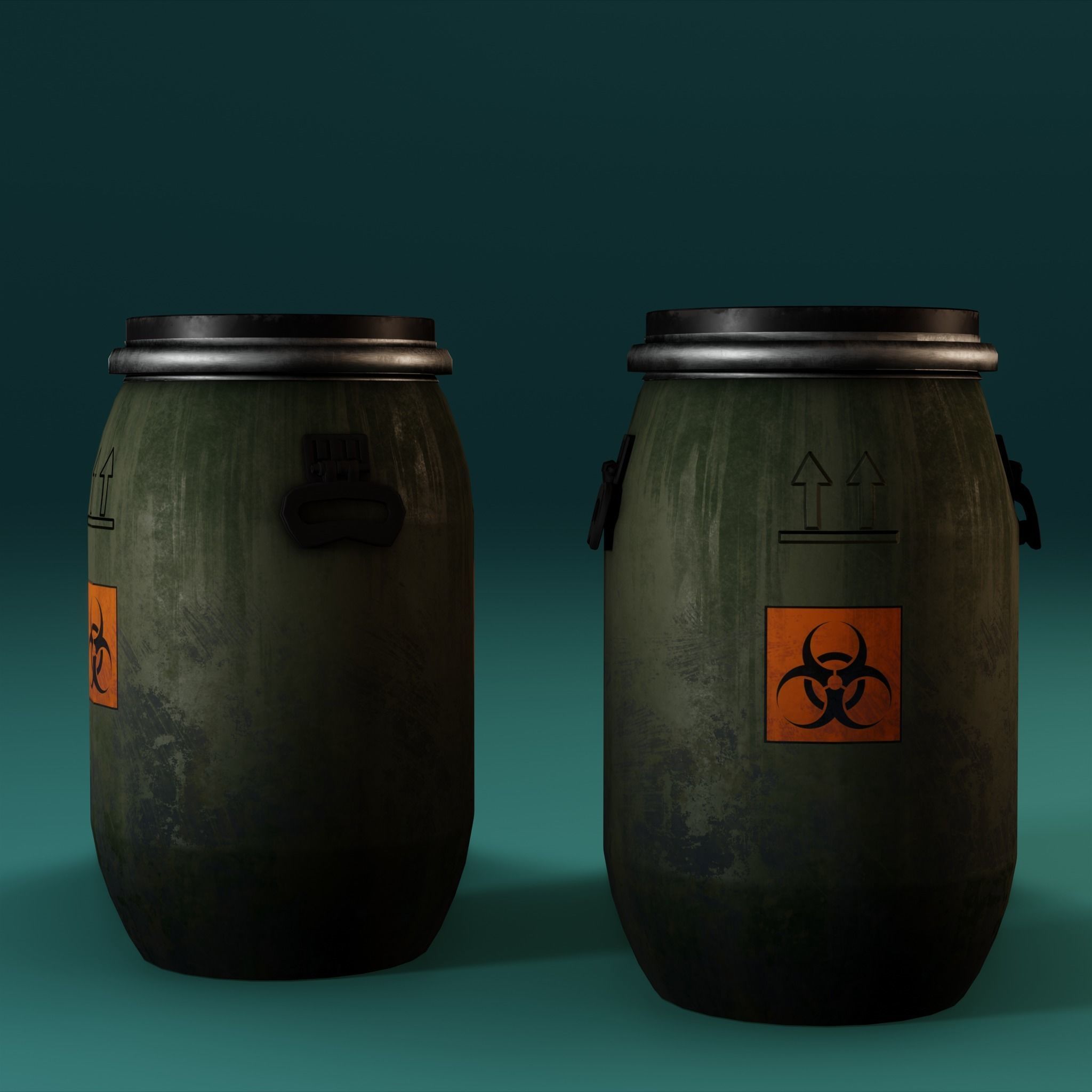 Low Poly Plastic Barrel Low-poly 3D model_10