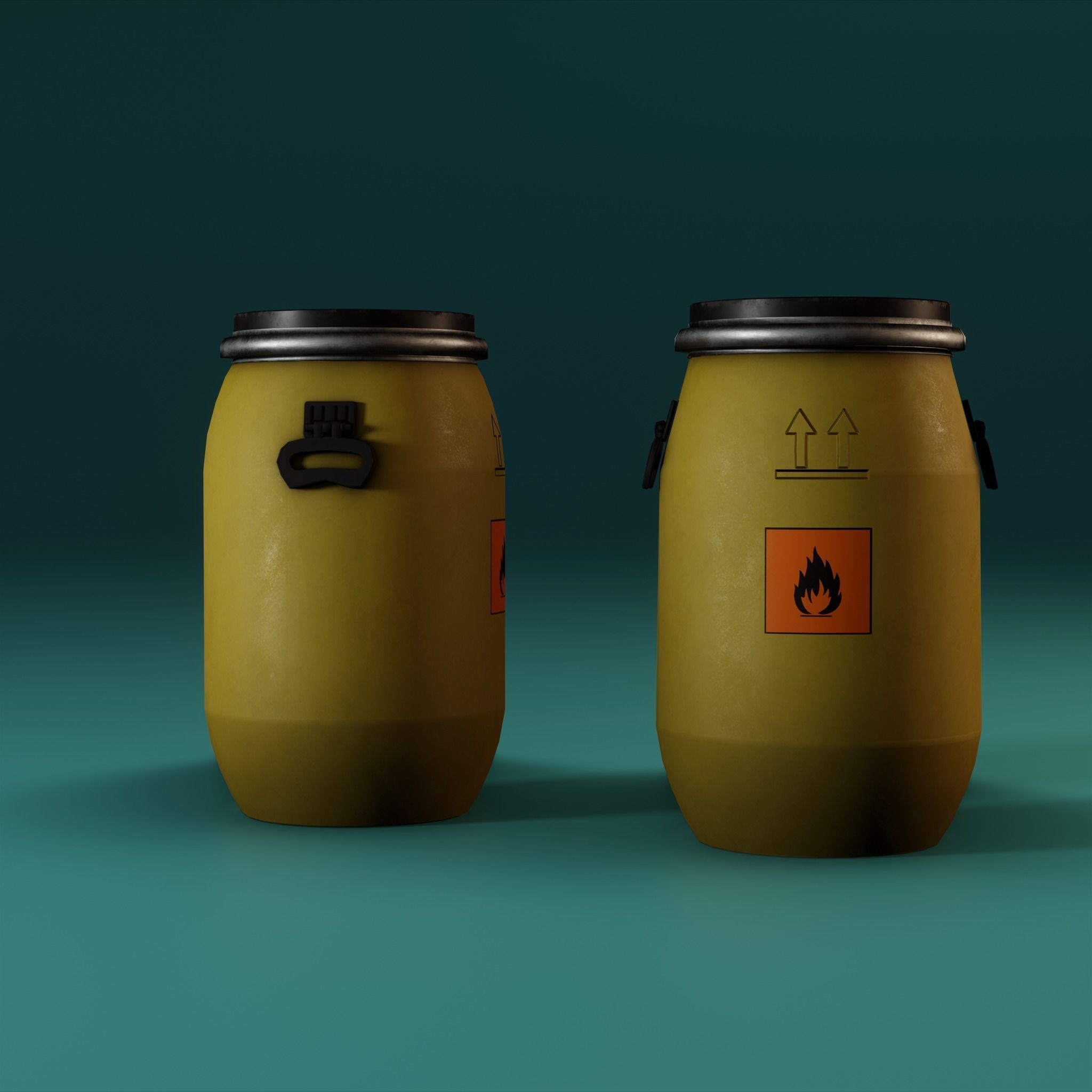 Low Poly Plastic Barrel Low-poly 3D model_7