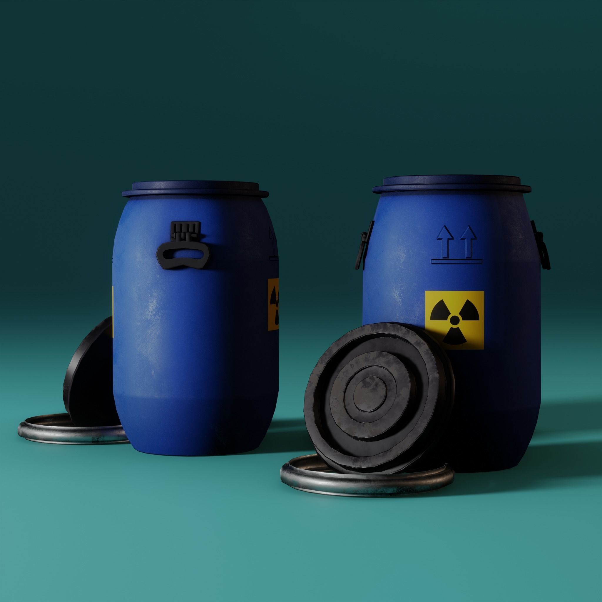 Low Poly Plastic Barrel Low-poly 3D model_4