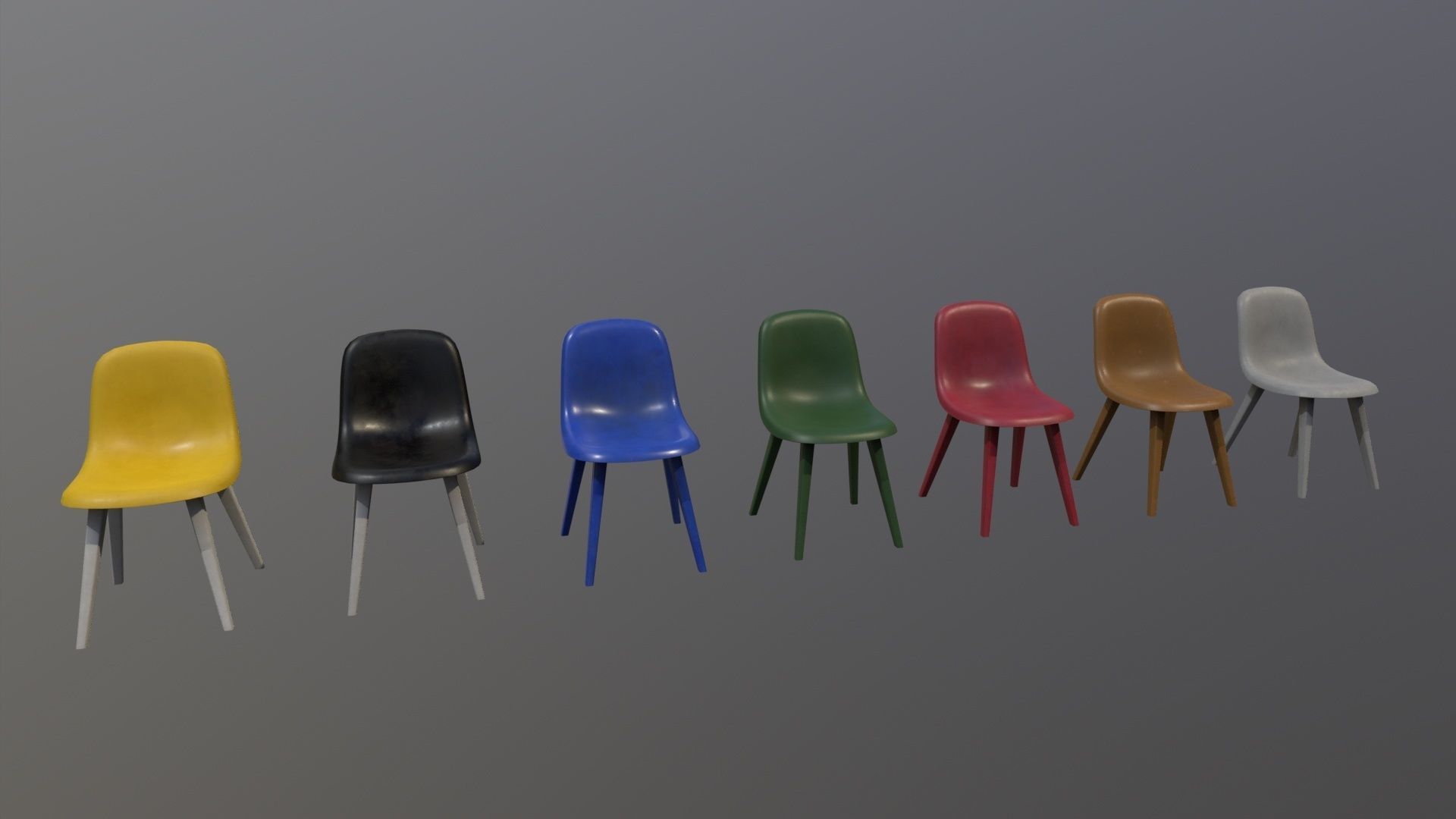 Chair 17 Low-poly 3D model_7