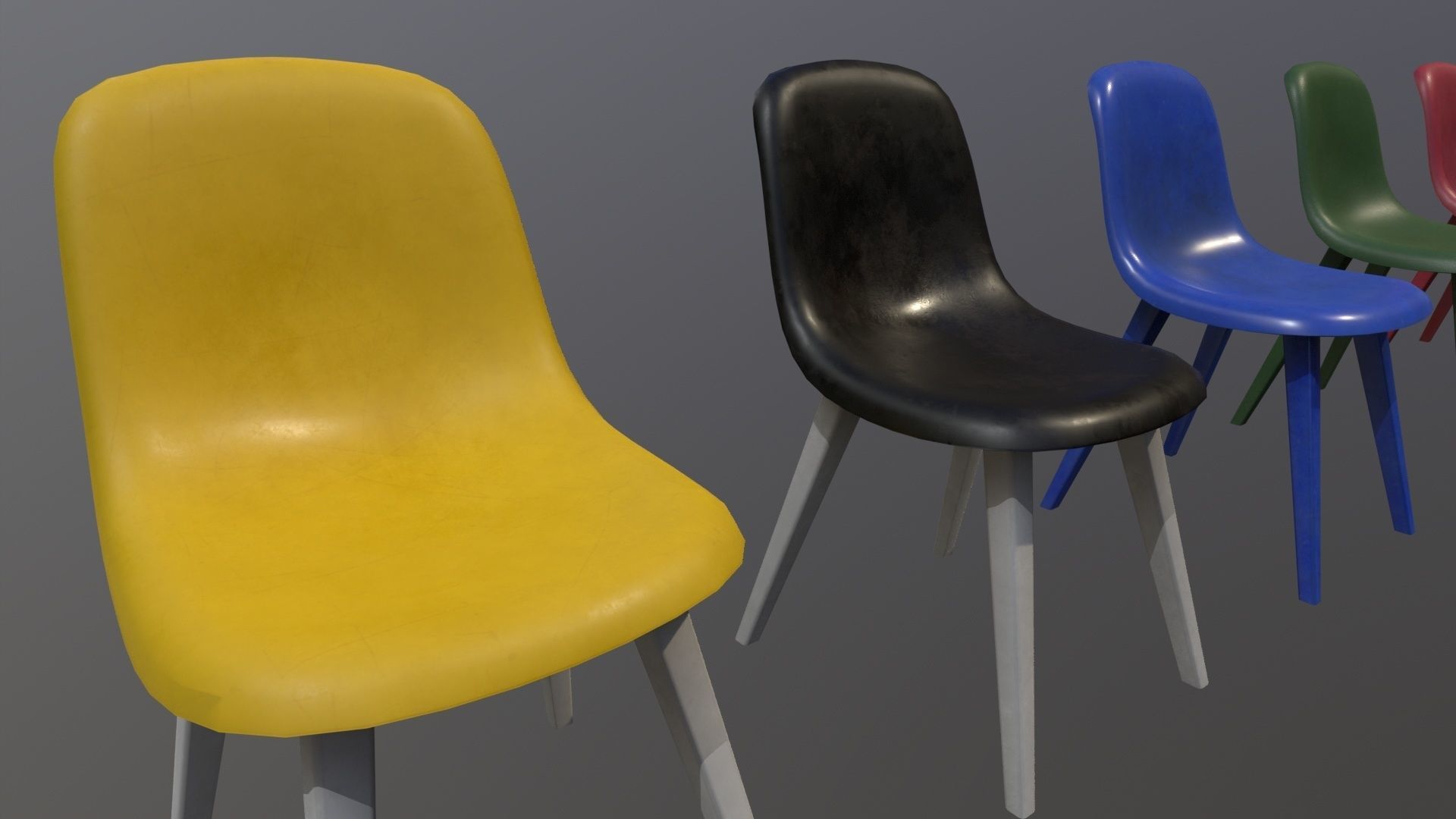 Chair 17 Low-poly 3D model_8