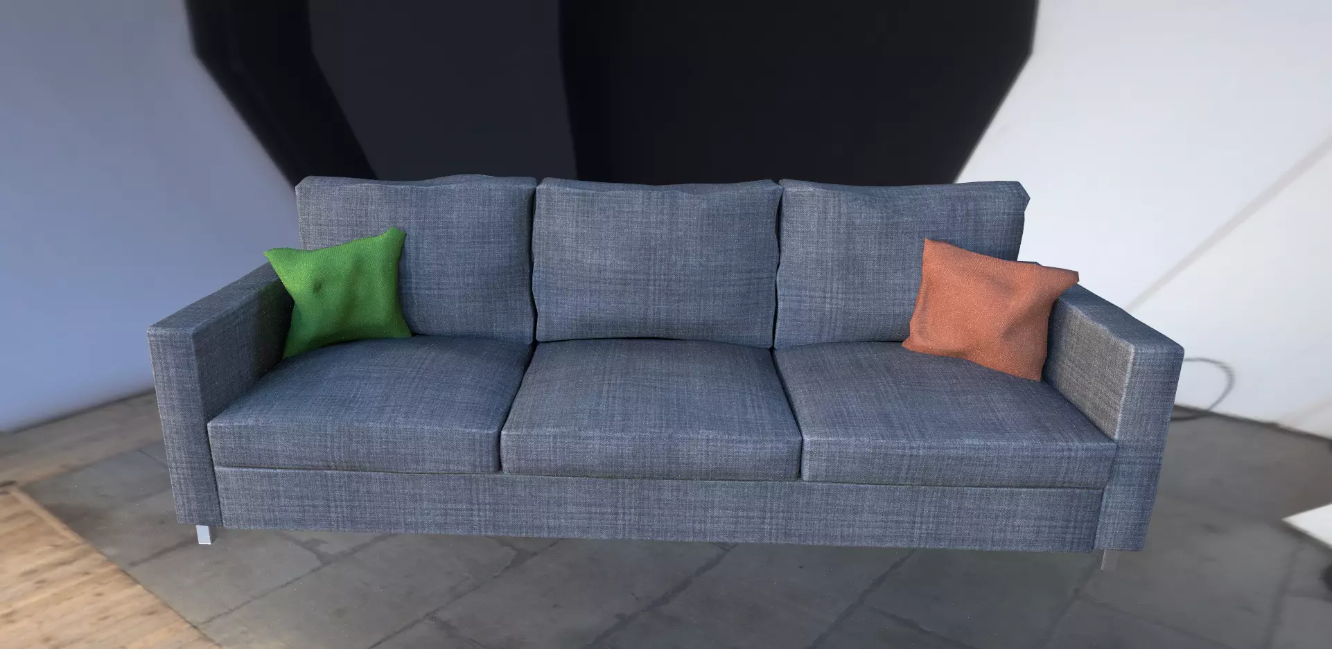 Low-Poly Couch with 4 different texture sets Low-poly 3D model_0