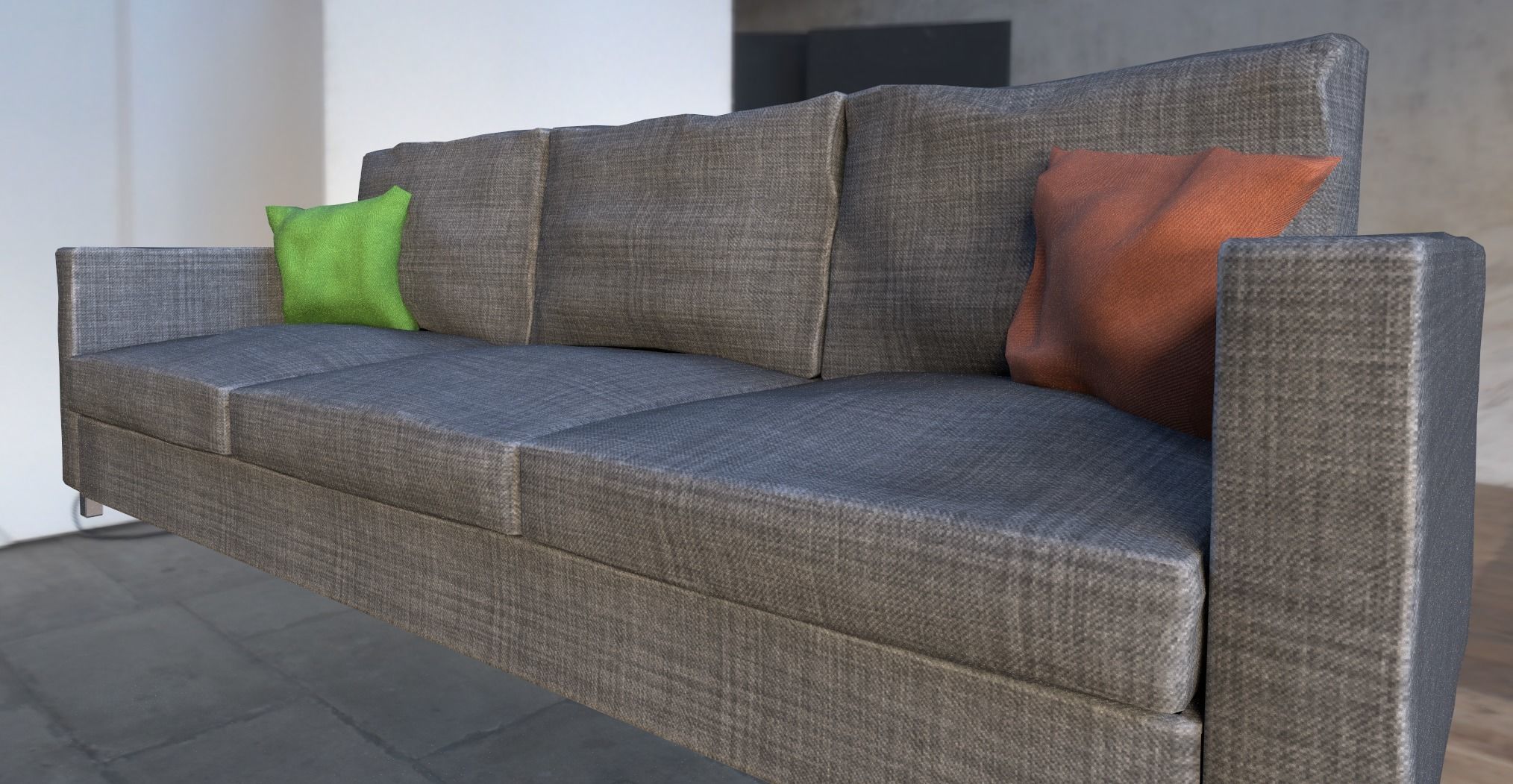 Low-Poly Couch with 4 different texture sets Low-poly 3D model_3