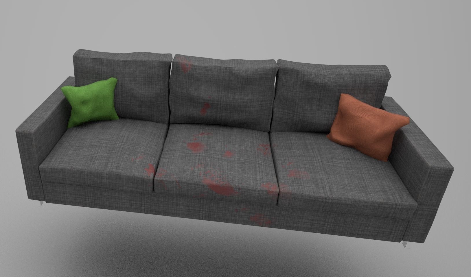 Low-Poly Couch with 4 different texture sets Low-poly 3D model_9