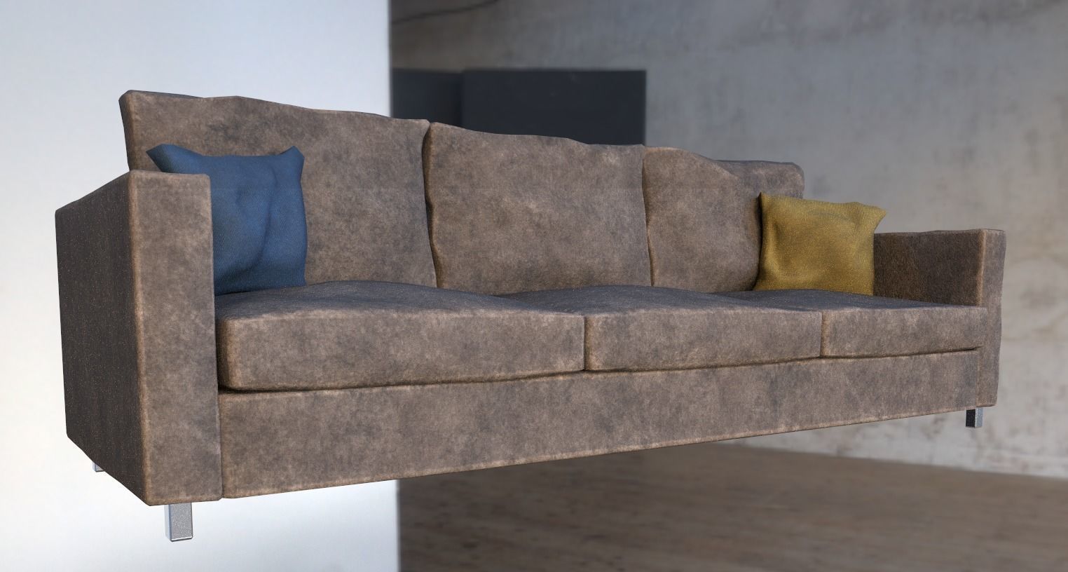 Low-Poly Couch with 4 different texture sets Low-poly 3D model_6