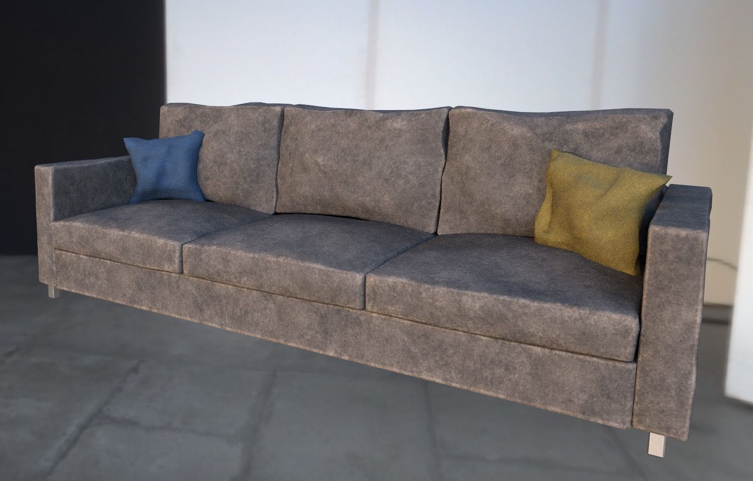 Low-Poly Couch with 4 different texture sets Low-poly 3D model_4