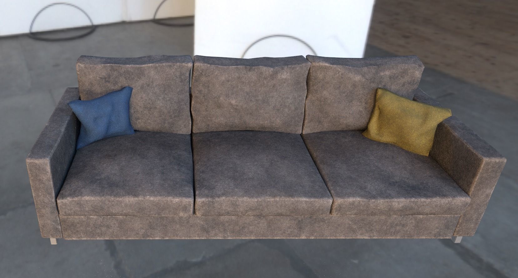 Low-Poly Couch with 4 different texture sets Low-poly 3D model_5