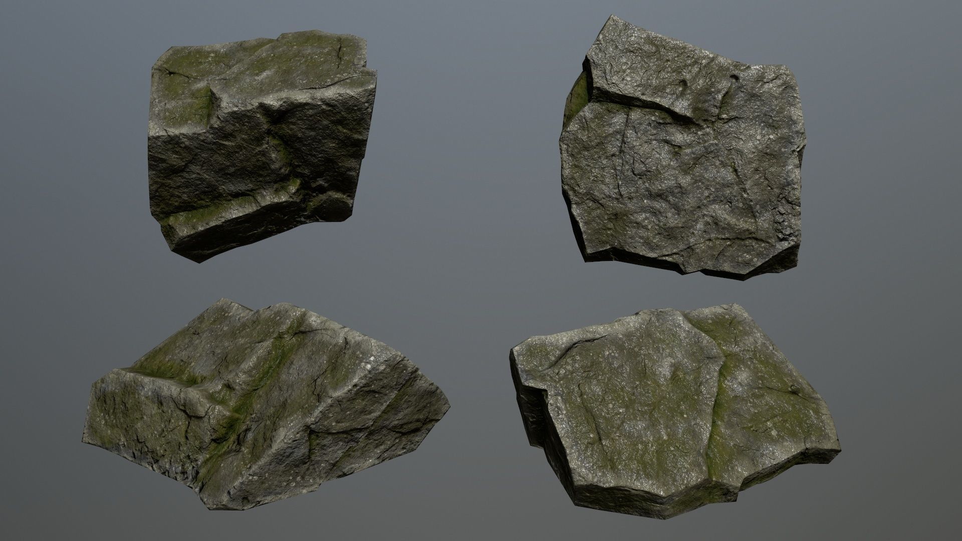 Rock Set 17 Low-poly 3D model_4