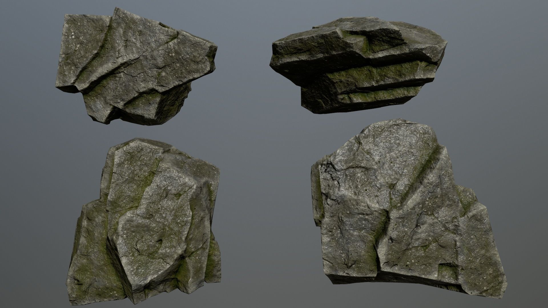 Rock Set 17 Low-poly 3D model_3