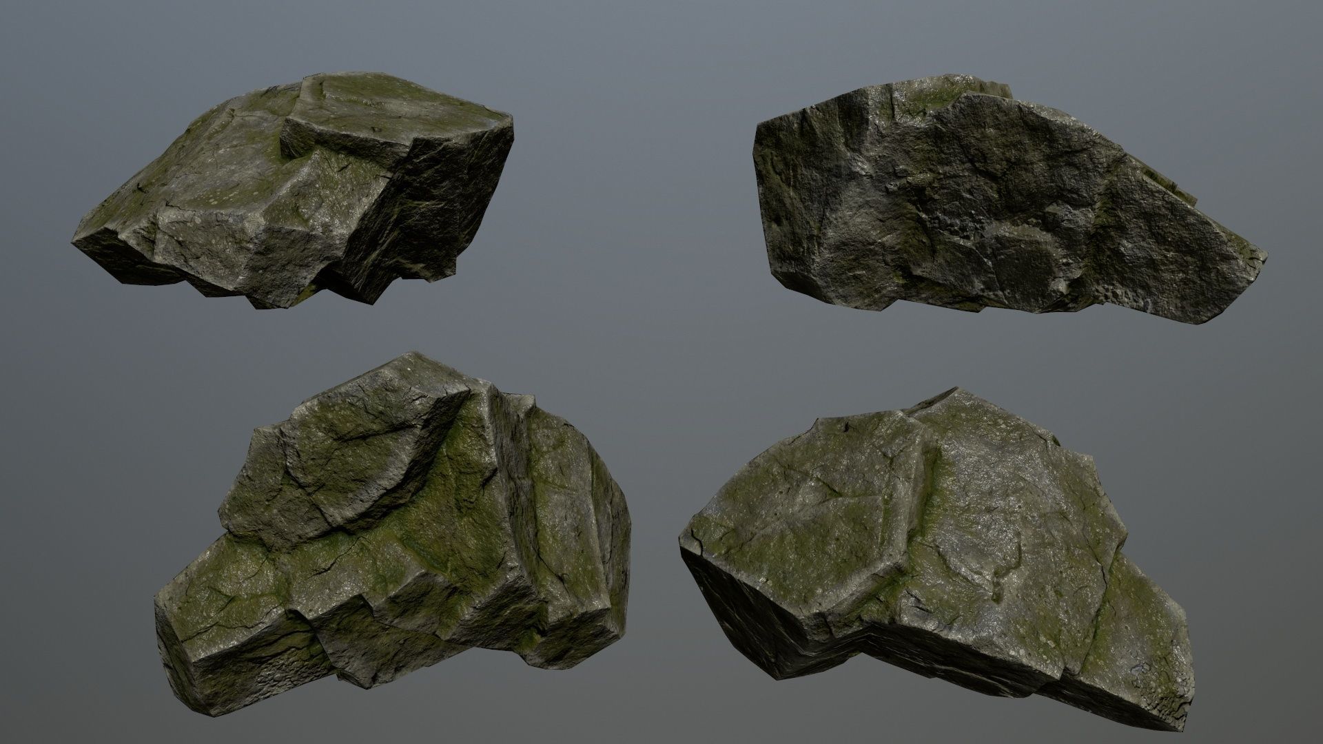 Rock Set 17 Low-poly 3D model_5