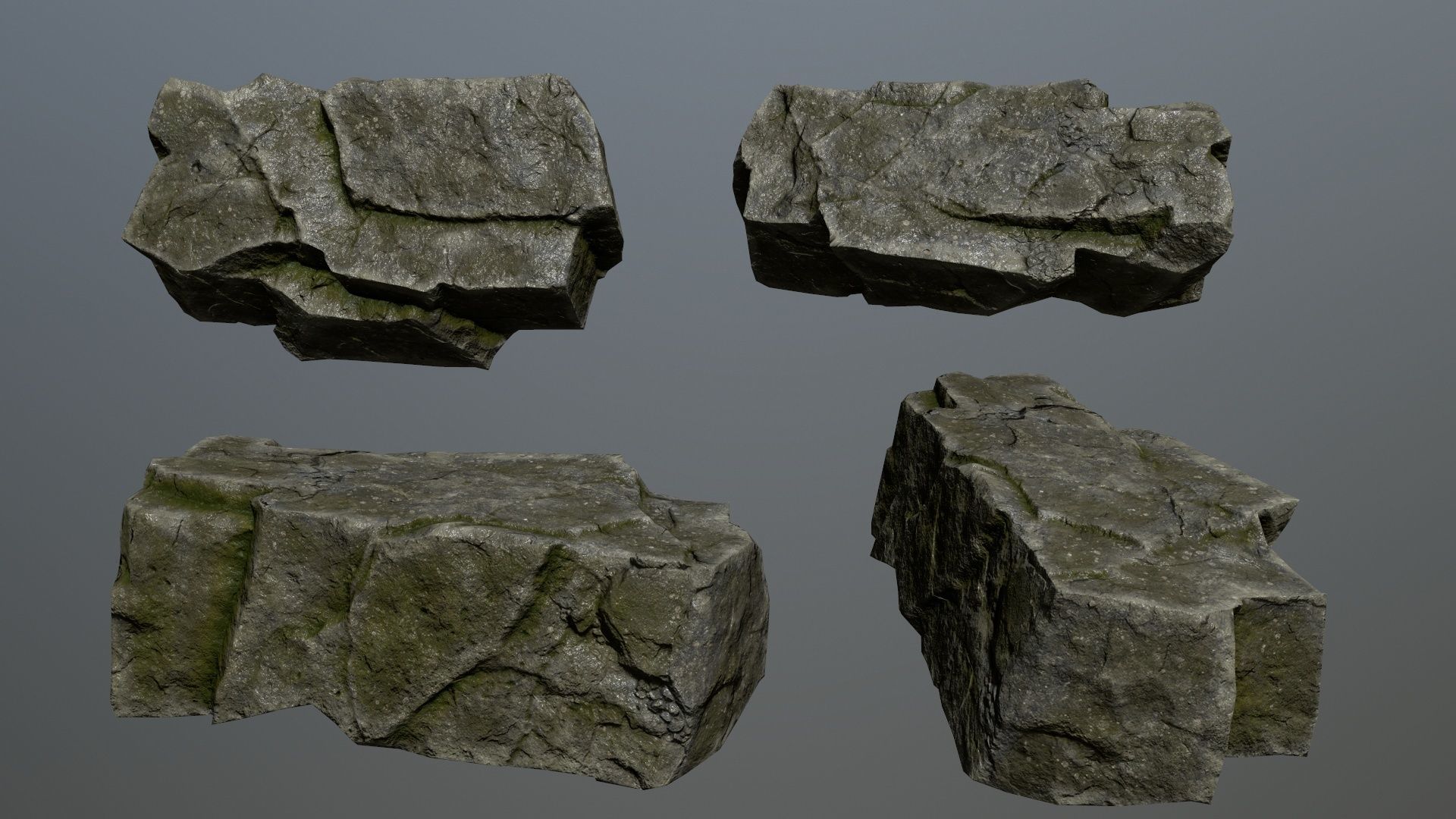 Rock Set 17 Low-poly 3D model_2