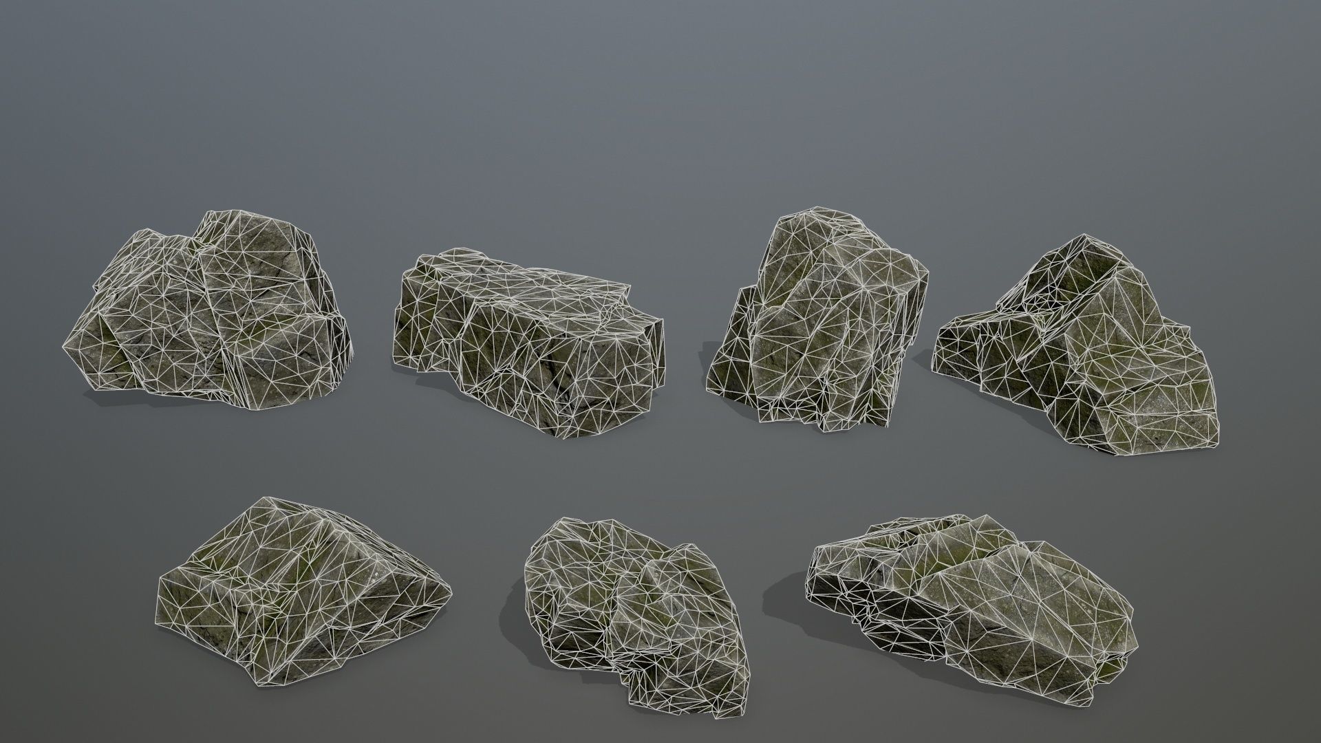Rock Set 17 Low-poly 3D model_16