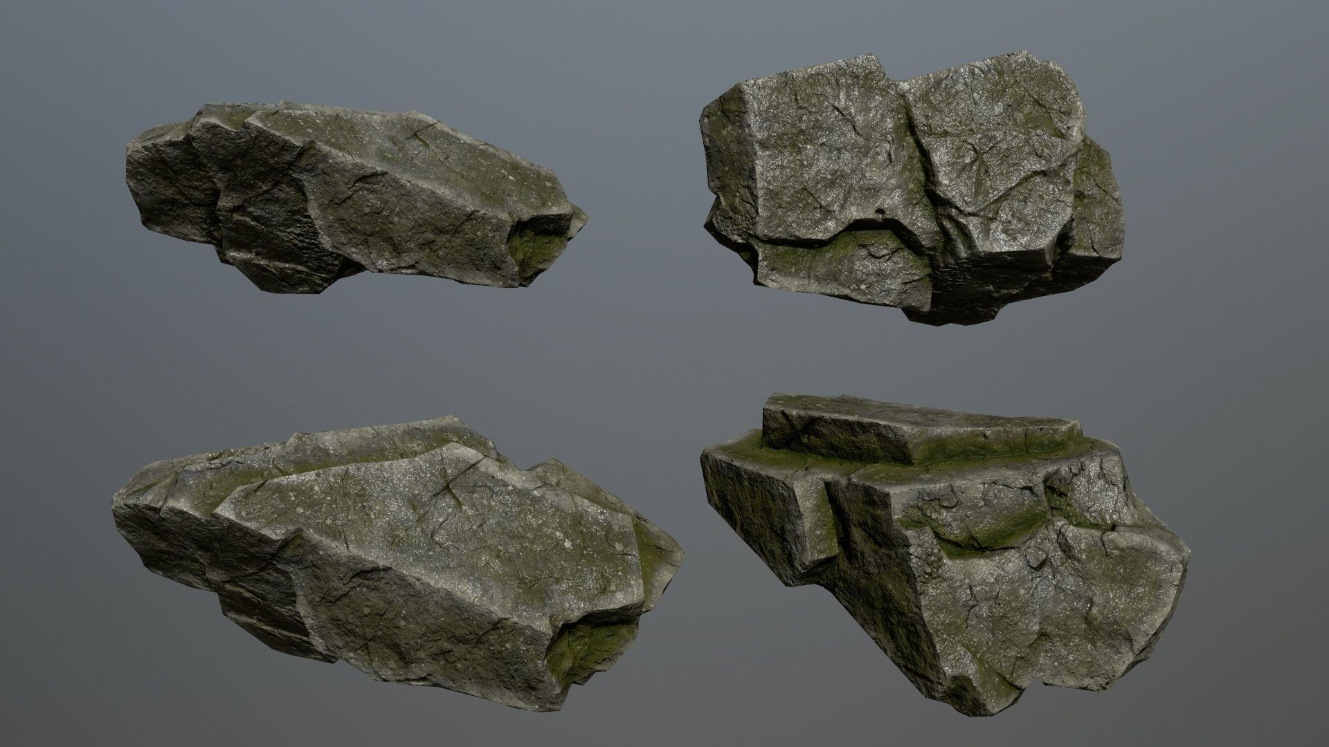 Rock Set 17 Low-poly 3D model_7