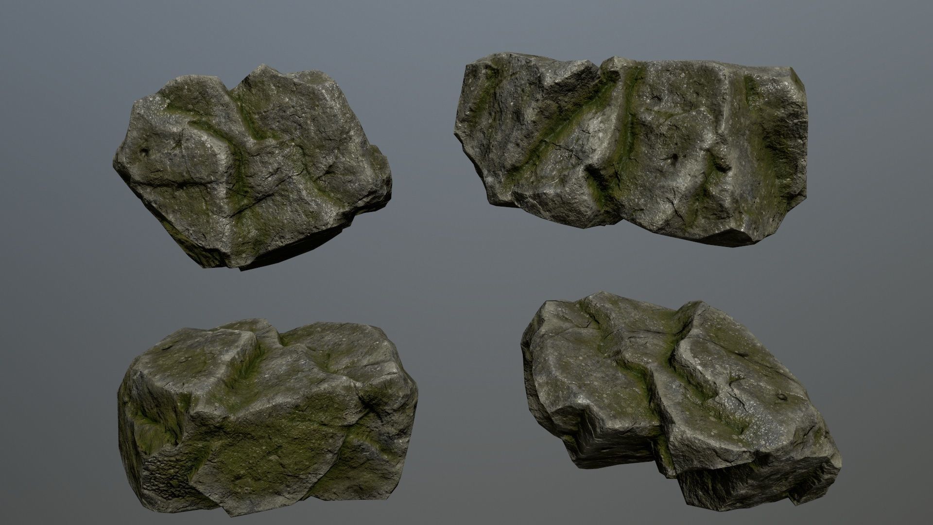 Rock Set 17 Low-poly 3D model_6