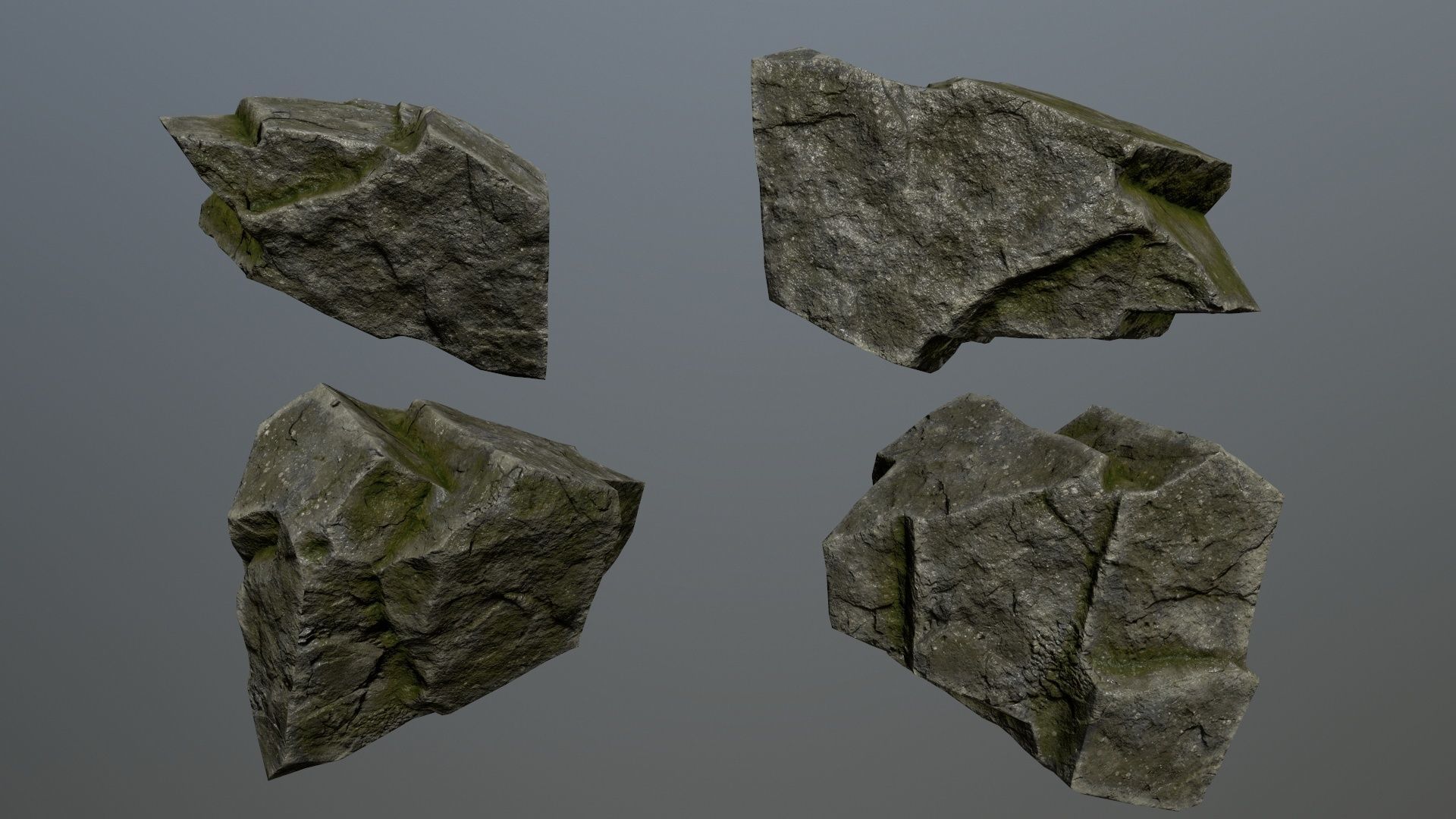 Rock Set 17 Low-poly 3D model_8