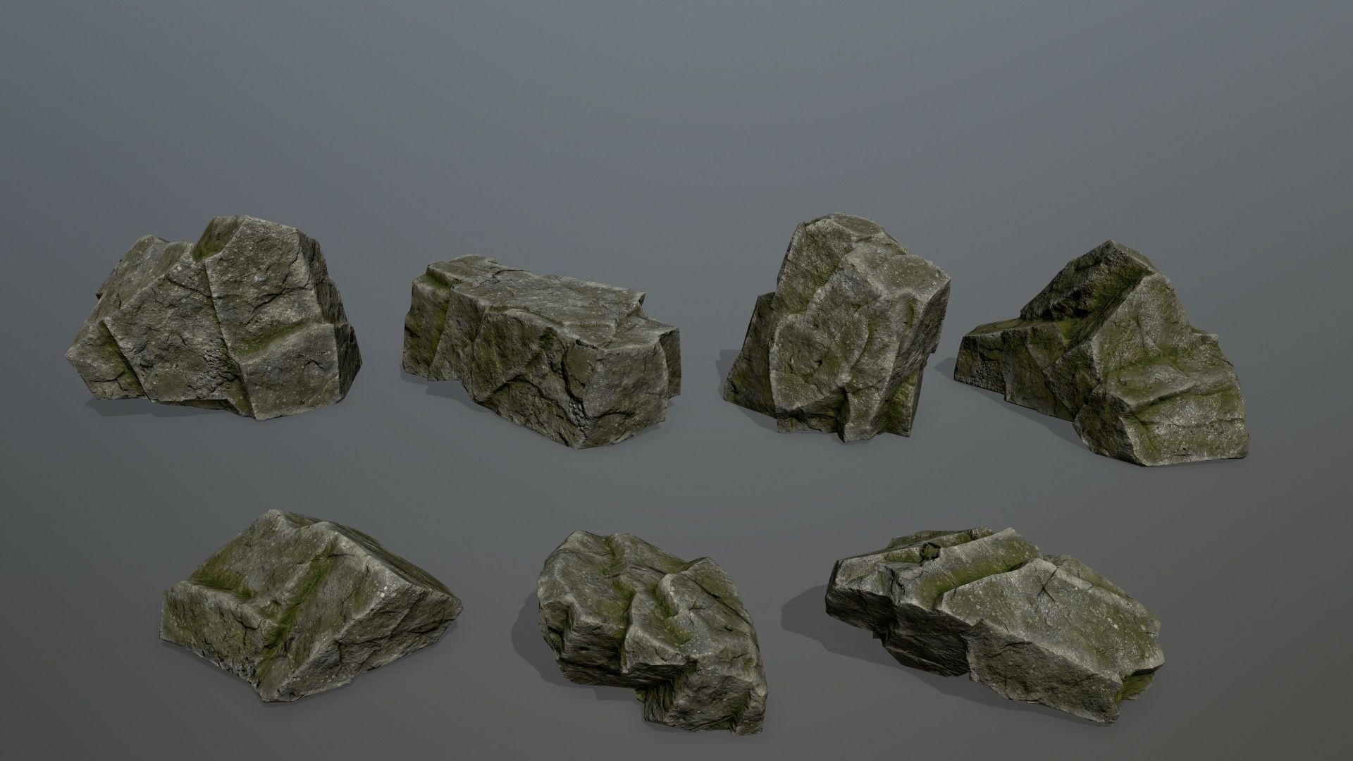 Rock Set 17 Low-poly 3D model_1
