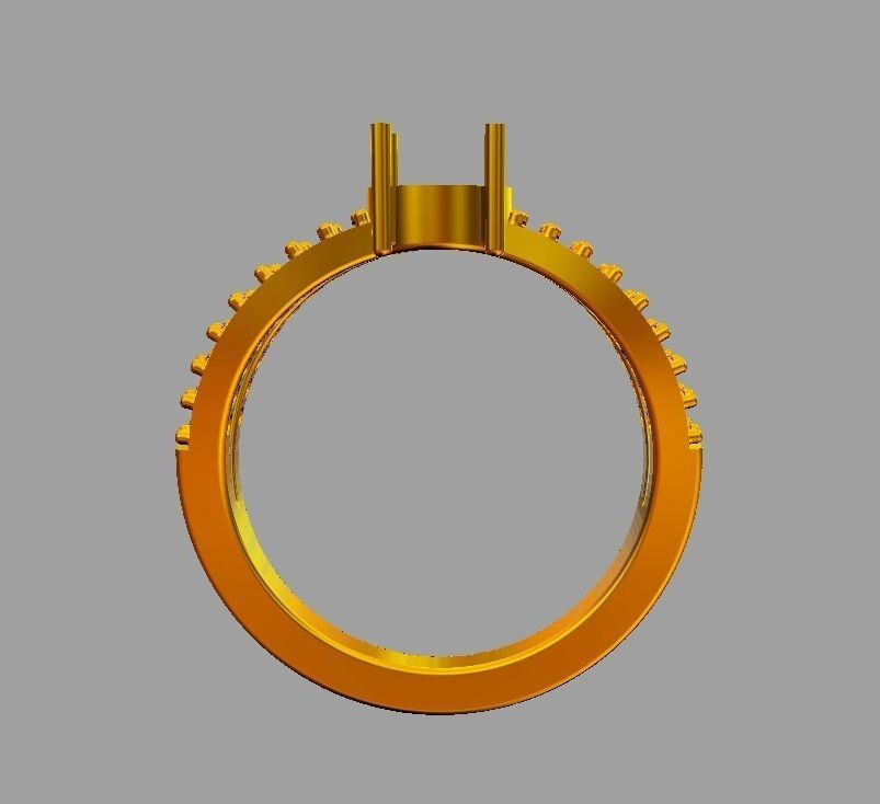 Oval Gemstone Ring 3D print model_12