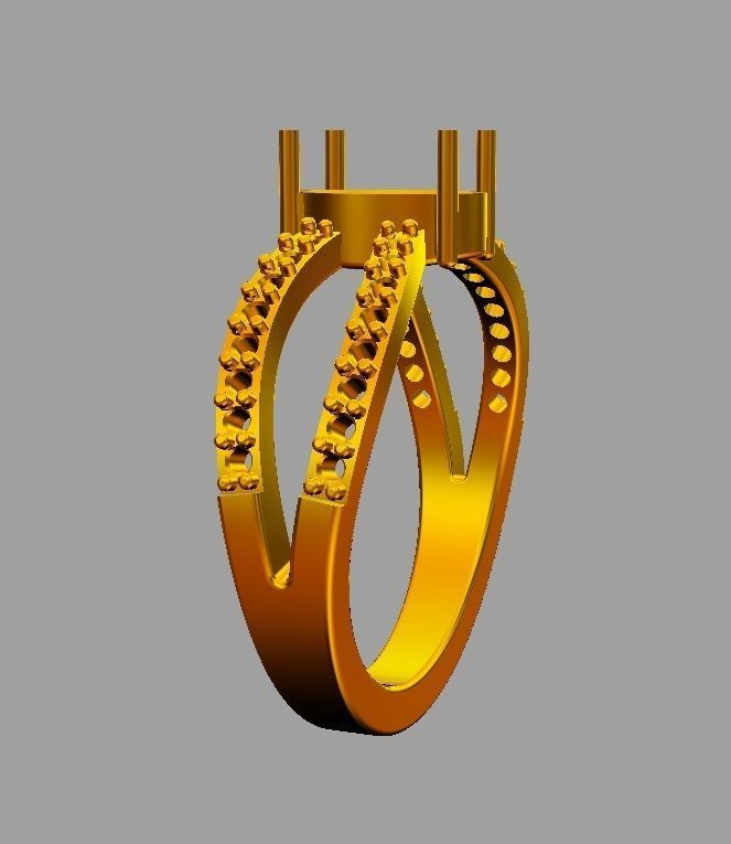 Oval Gemstone Ring 3D print model_11