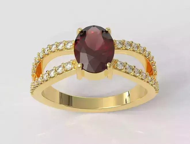 Oval Gemstone Ring