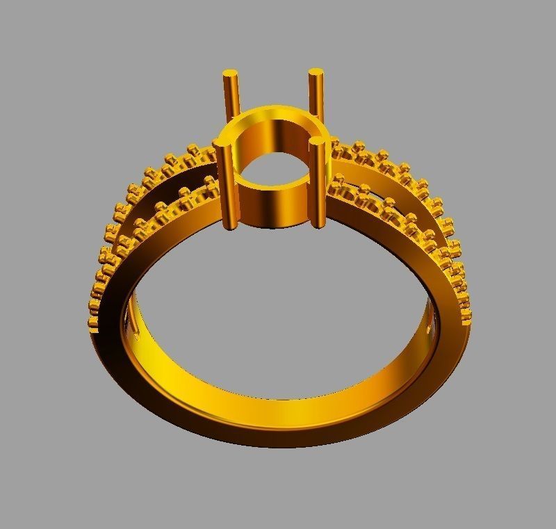 Oval Gemstone Ring 3D print model_10