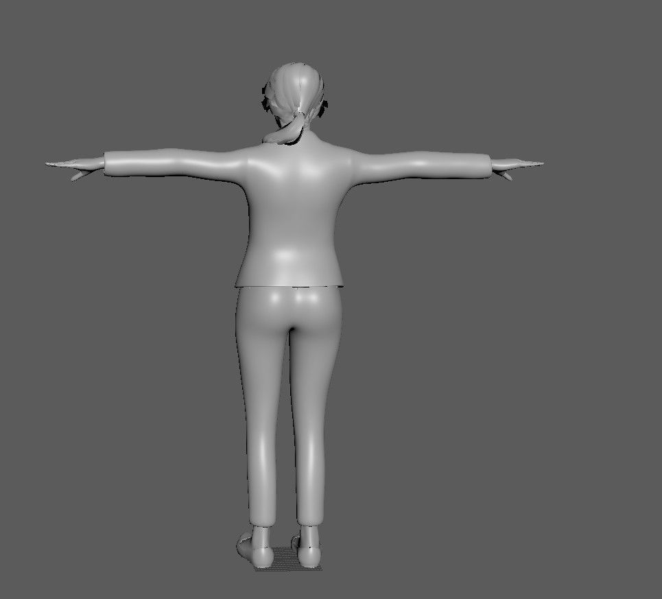 Business Woman Character rigged Low-poly 3D model_43