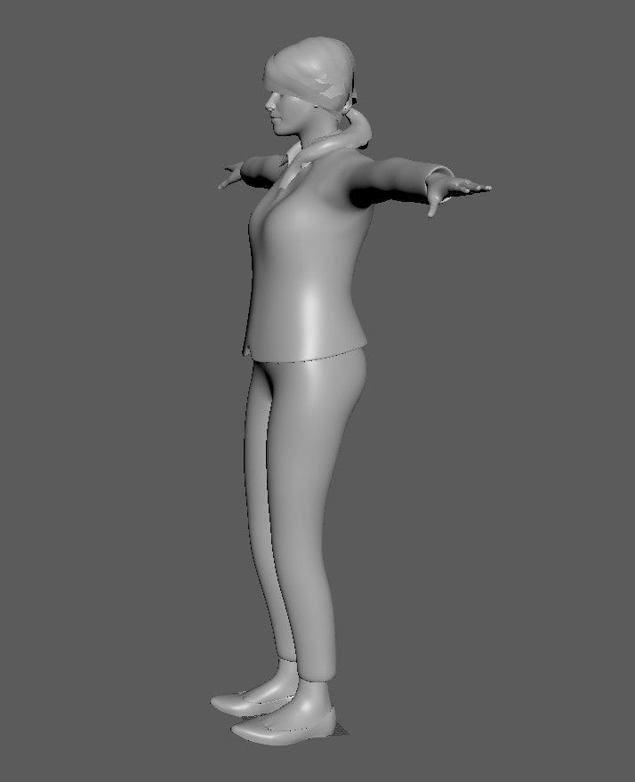Business Woman Character rigged Low-poly 3D model_5