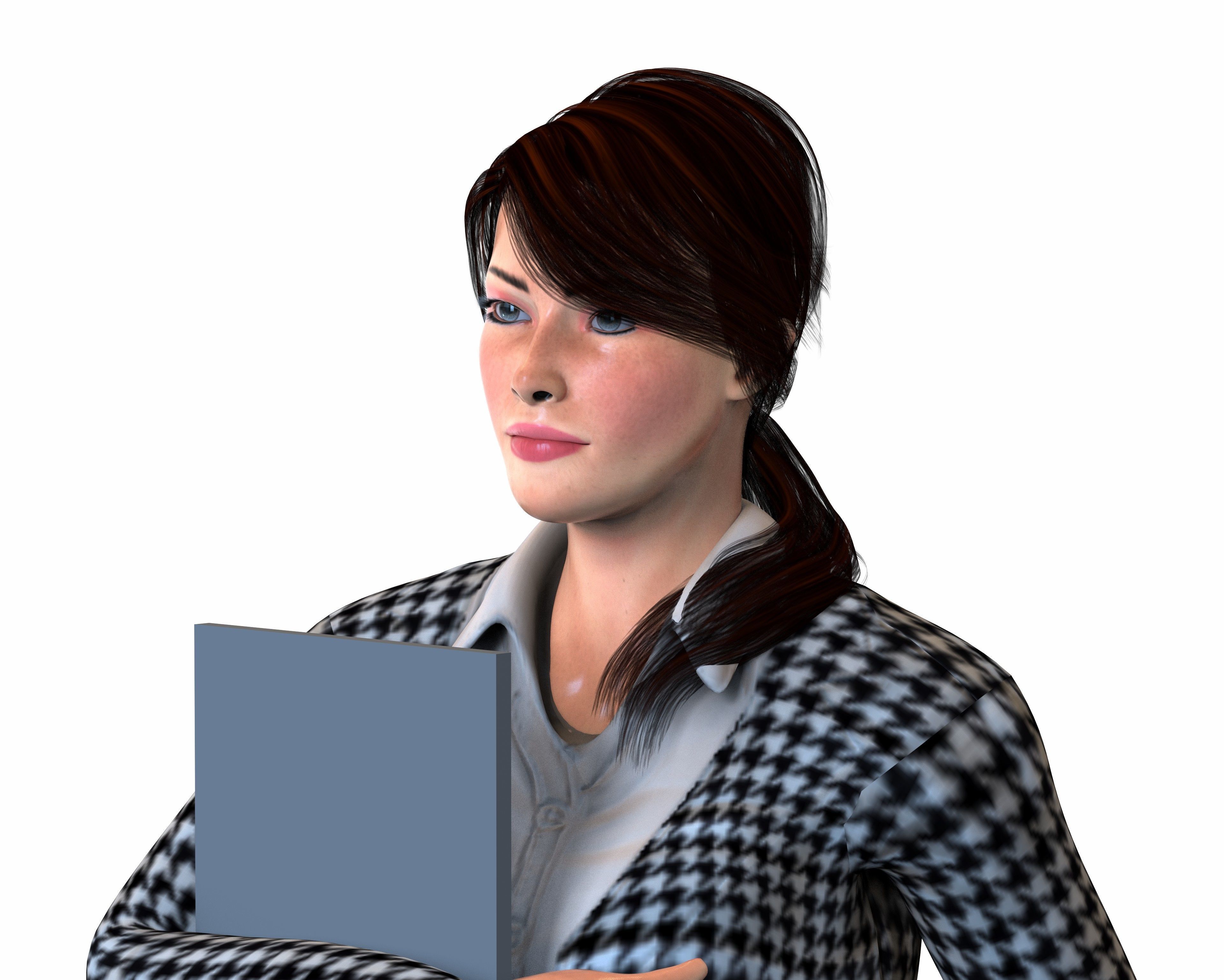 Business Woman Character rigged Low-poly 3D model_80