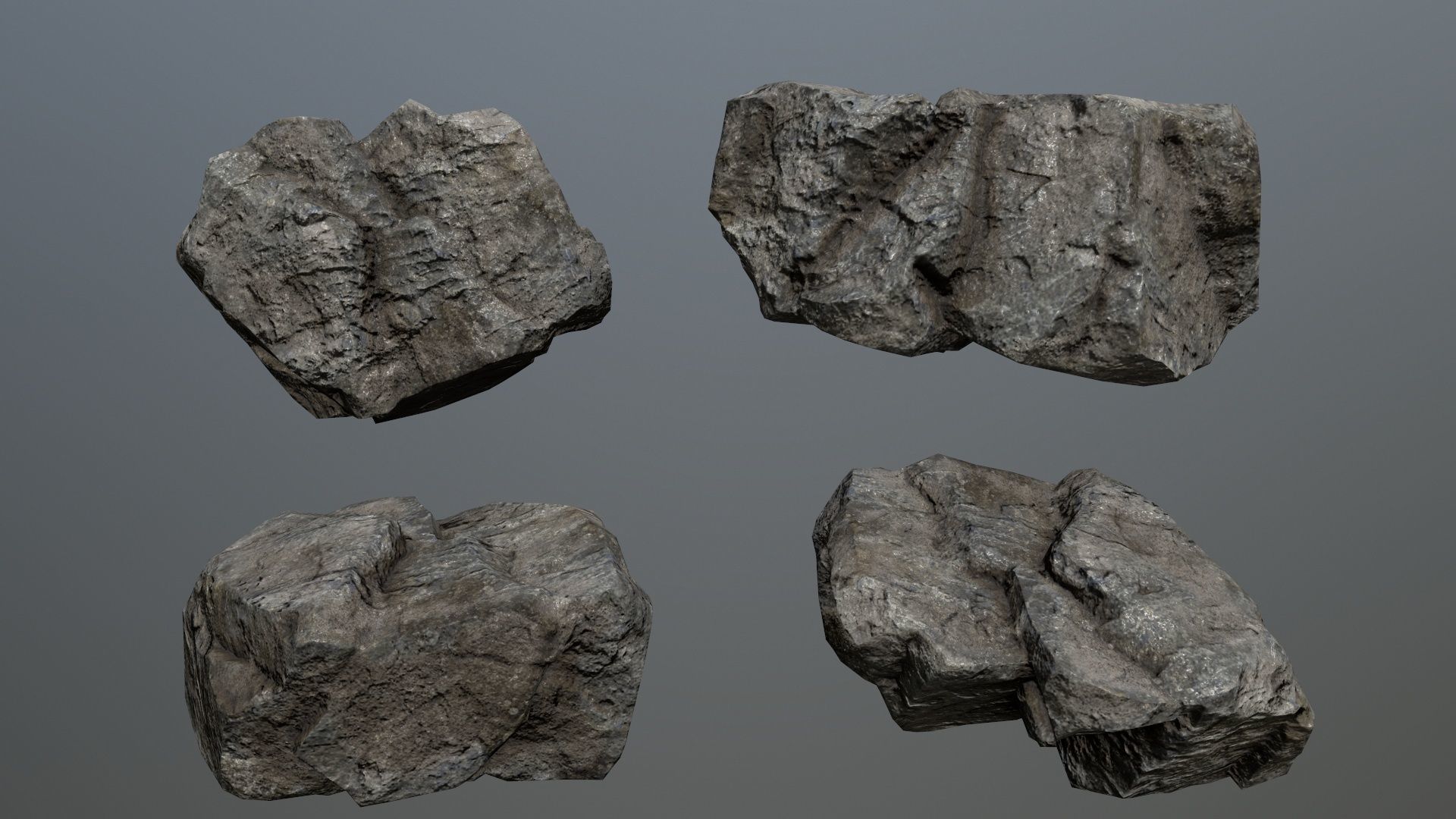 Rock Set 18 Low-poly 3D model_6