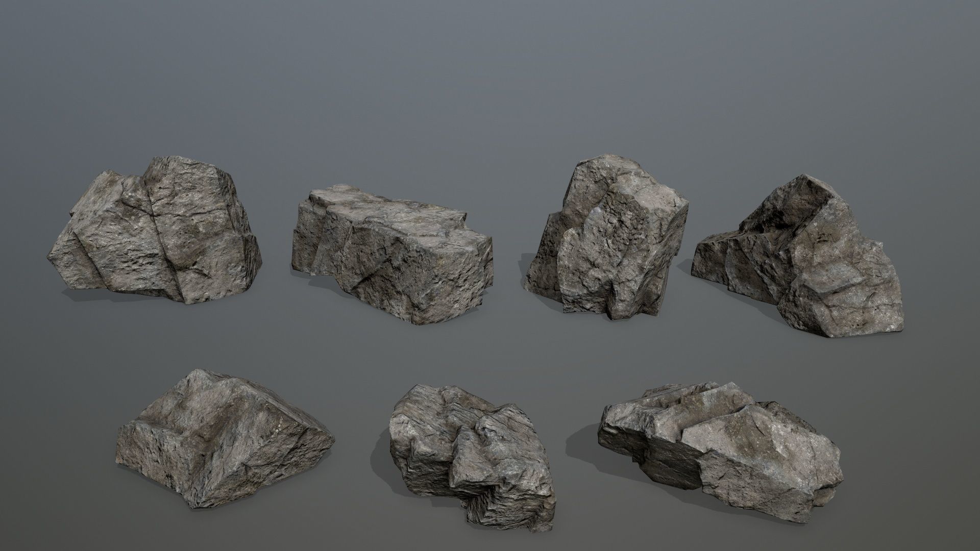 Rock Set 18 Low-poly 3D model_1