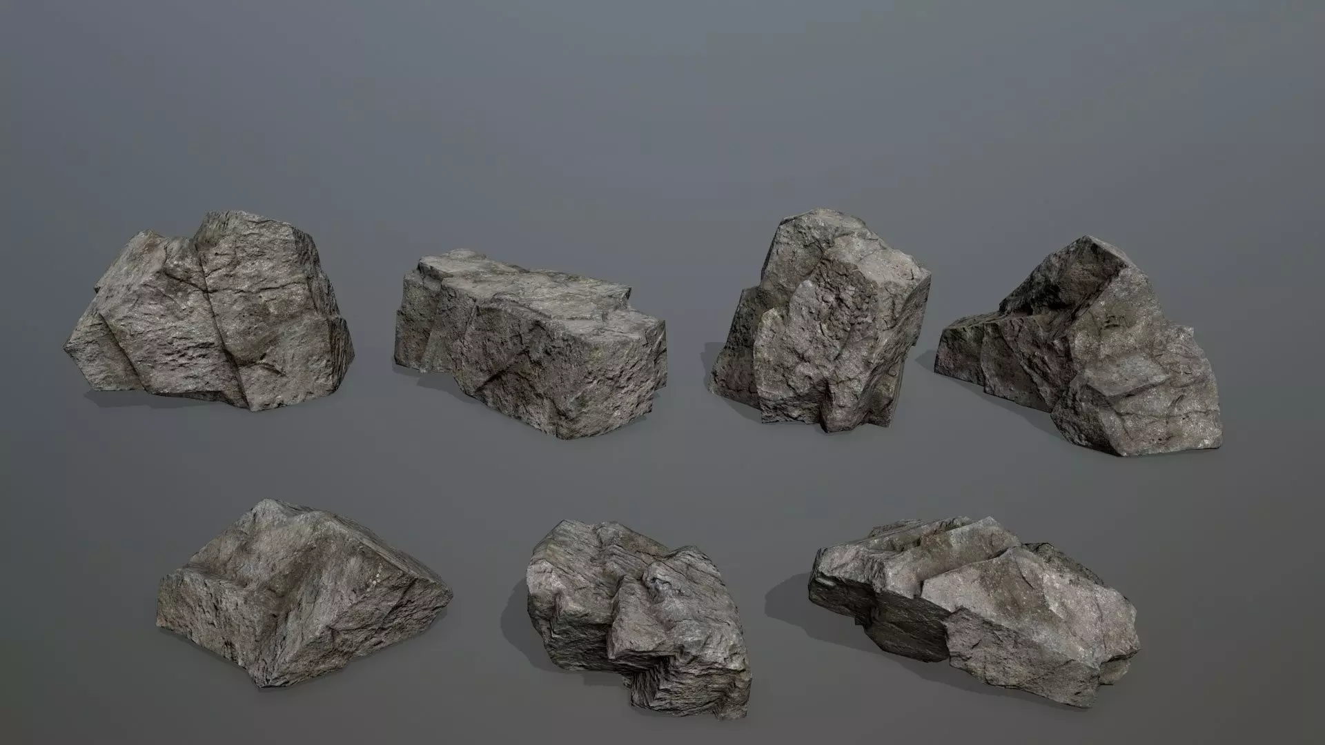 Rock Set 18 Low-poly 3D model_0