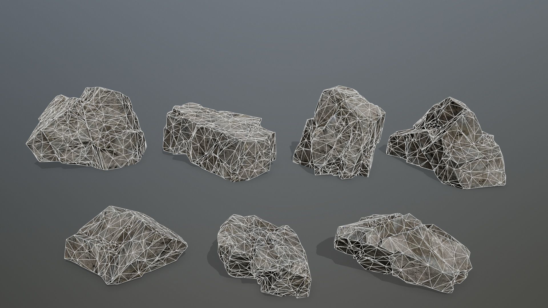 Rock Set 18 Low-poly 3D model_16