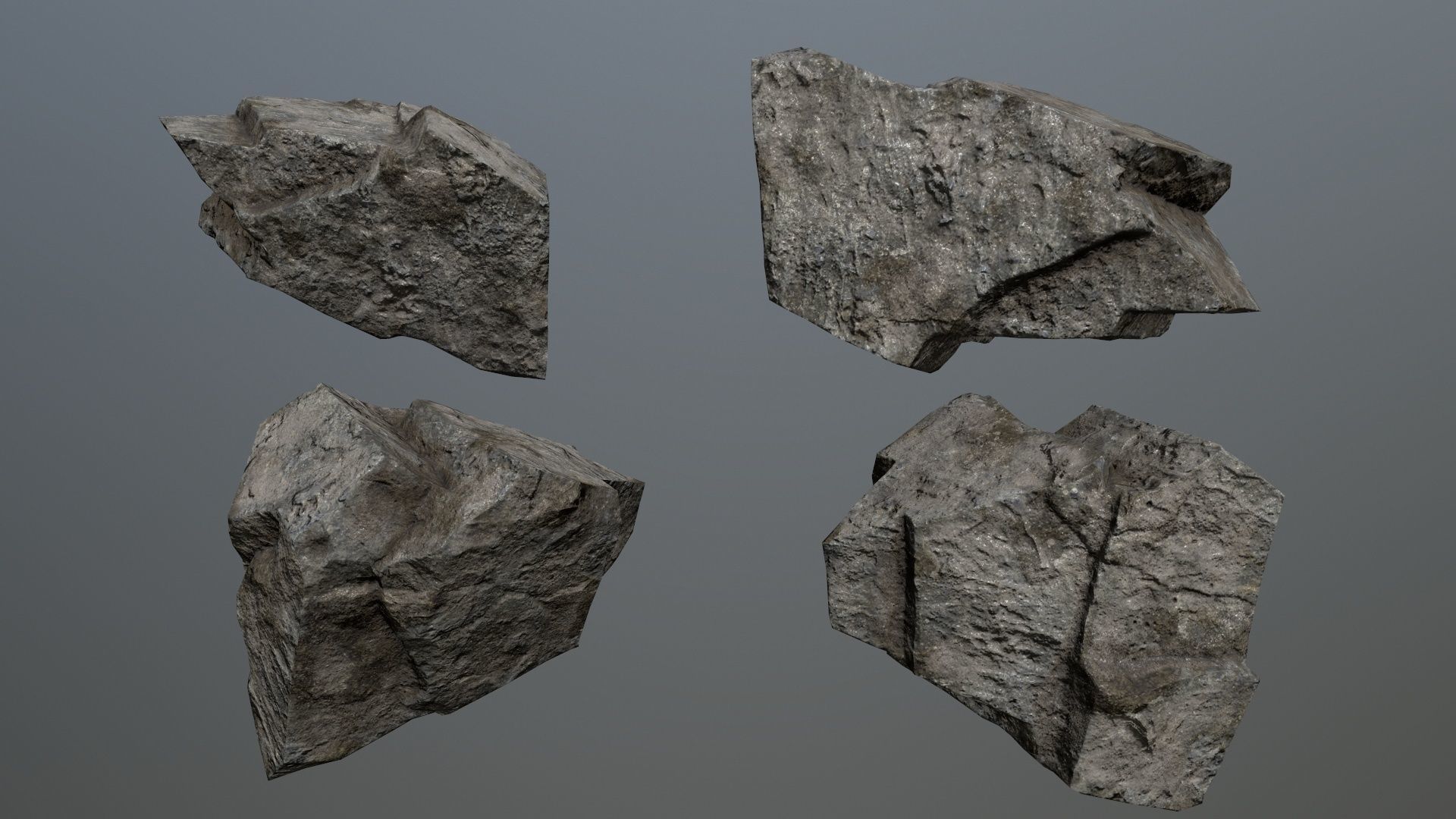 Rock Set 18 Low-poly 3D model_8