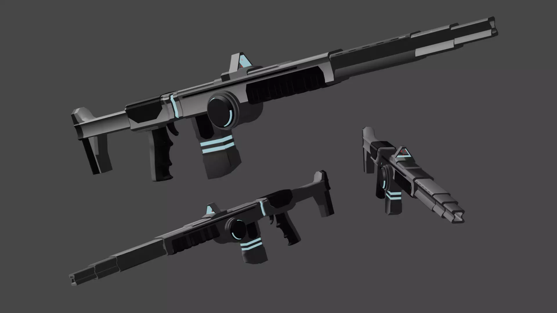 Sci-fi rifle 3D model_0
