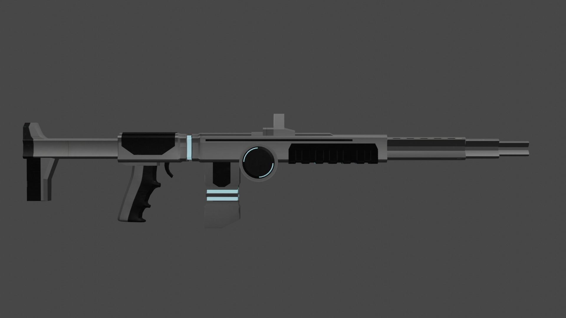 Sci-fi rifle 3D model_1