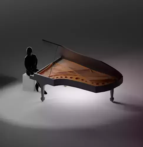 Sophie Grand Piano Low-poly 3D model