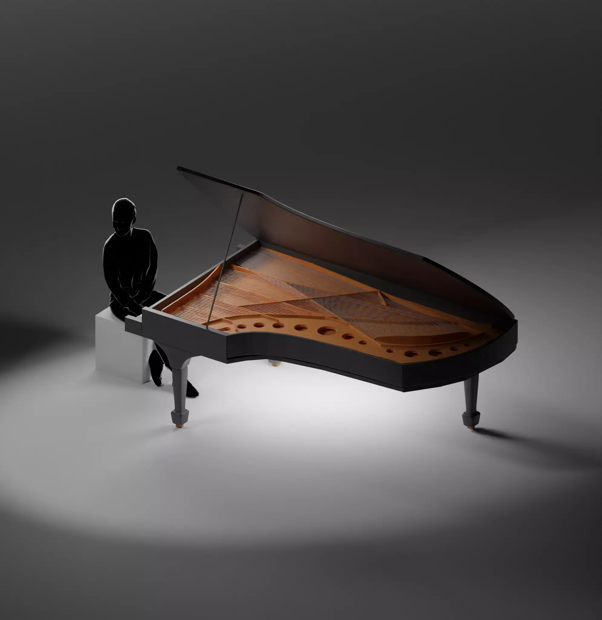 Sophie Grand Piano Low-poly 3D model