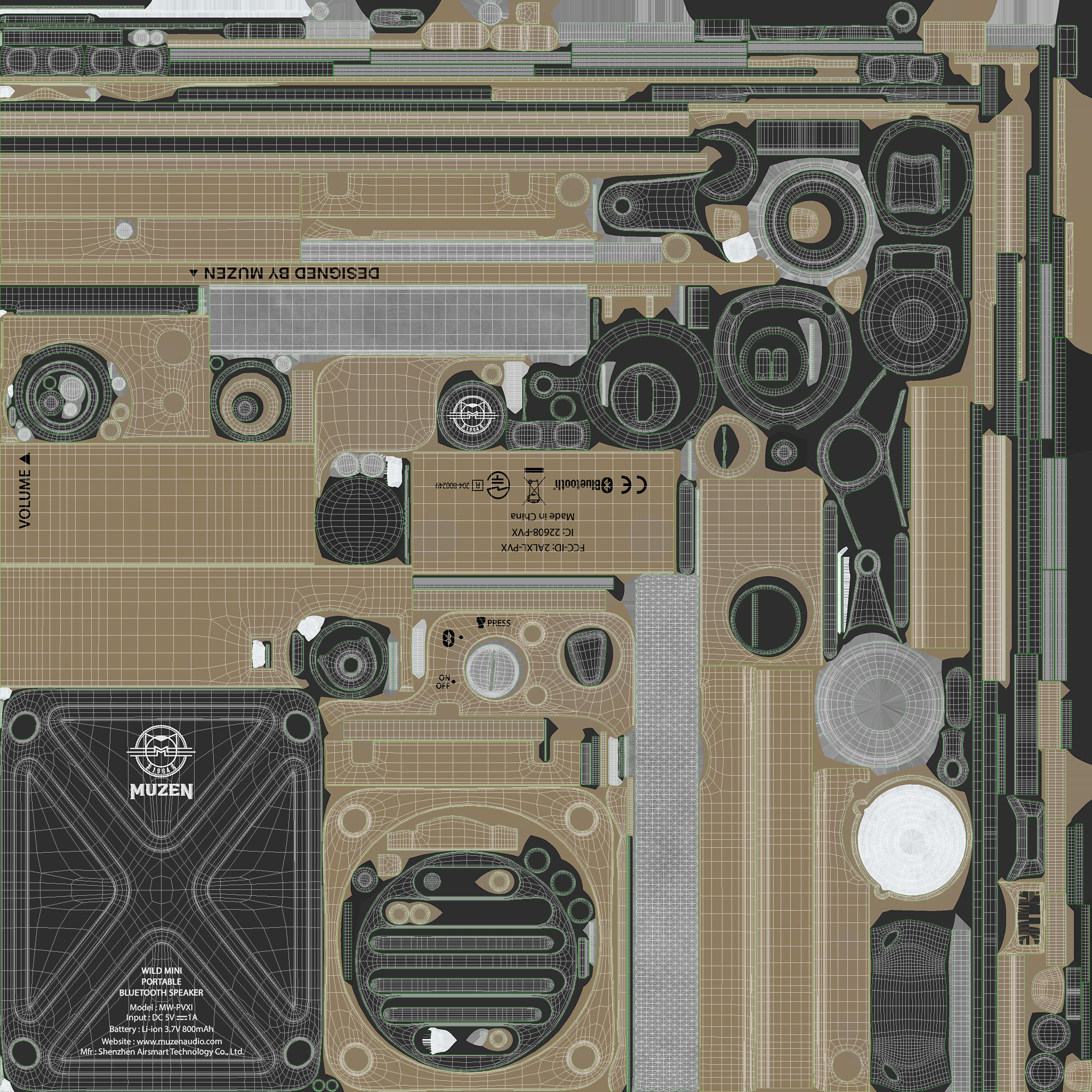 Muzen Wild Mini Bluetooth portable speaker 3D model_13