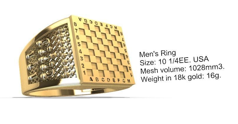 Chess Ajedrez Man Ring stl 3D print model_3