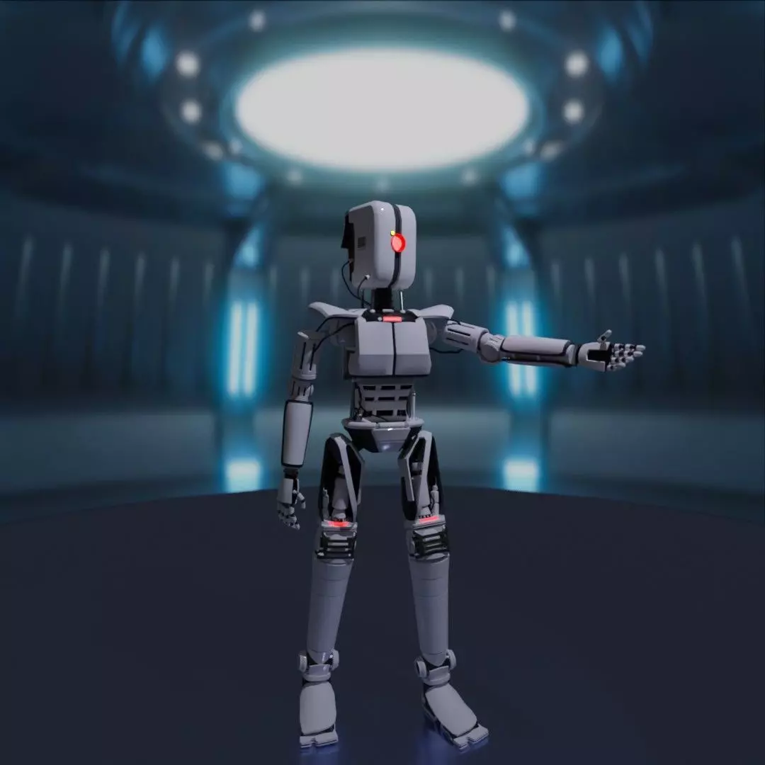 Sci-Fi Robot SCAER Rigged 3D Model 3D model_0